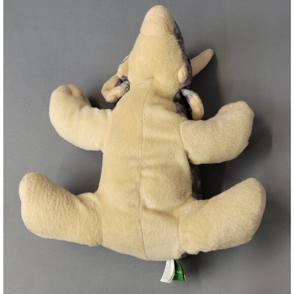 Wild Republic Triceratops Dinosaur Plush Toy 10" Sitting Gray Purple 2012 - Picture 7 of 13